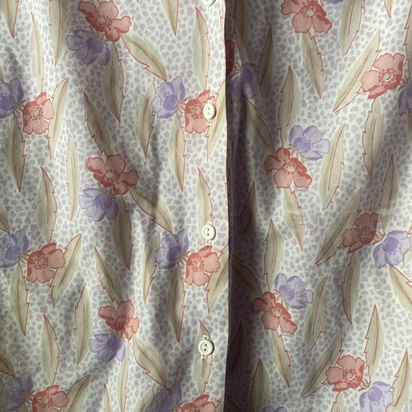 Vintage ACT III floral short sleeve button down top - Picture 2 of 7